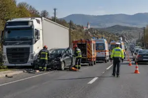 Coliziune cu un TIR pe DN66, la Băcia: trei persoane au fost rănite