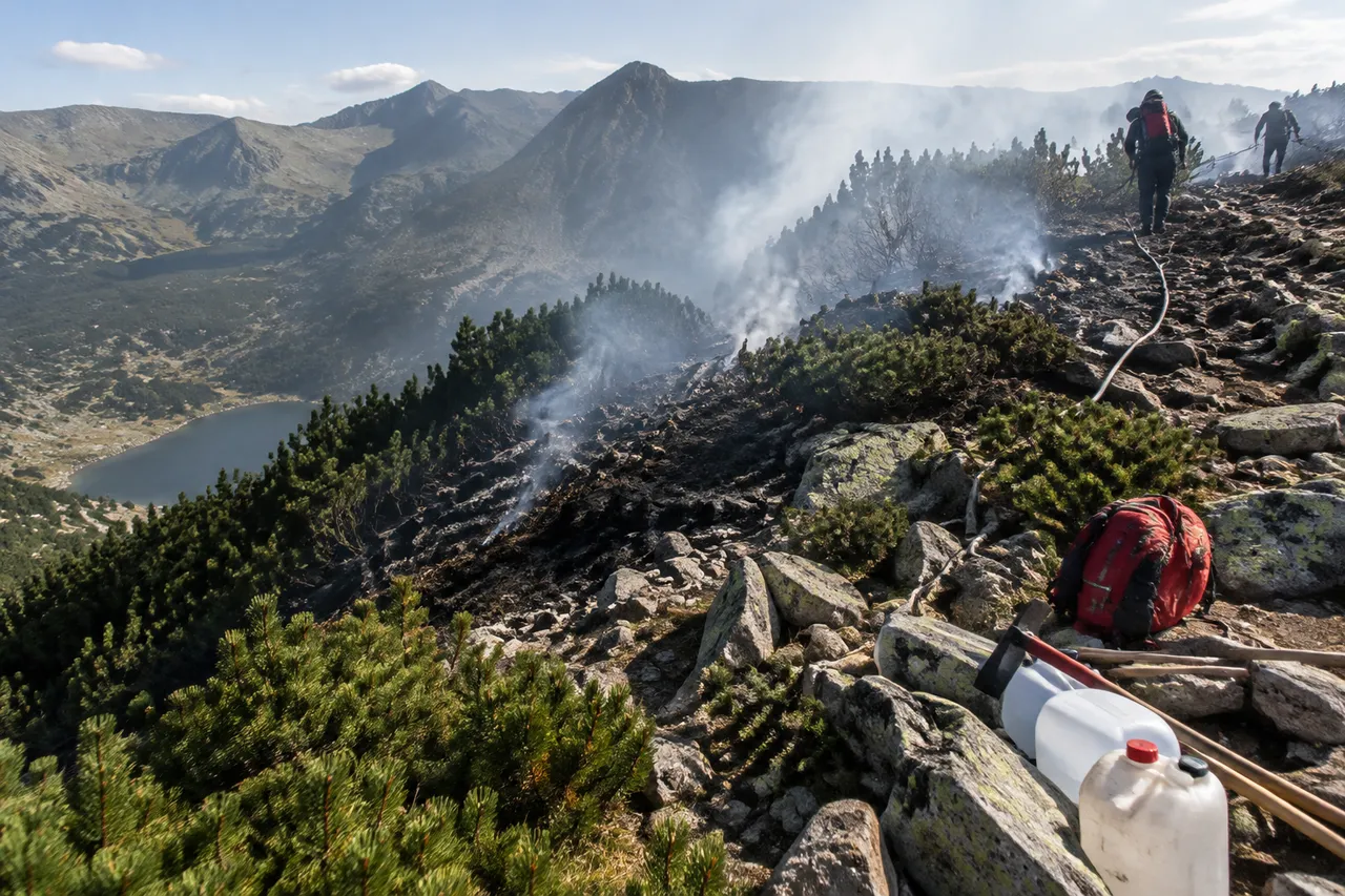 Intervenție în Retezat pentru stingerea incendiului reaprins pe Valea Buta