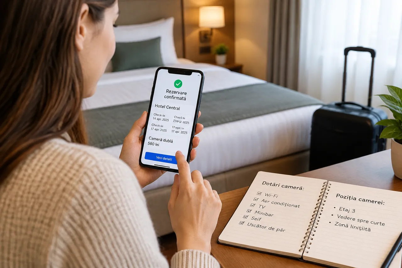 verificarea confirmării pentru camera de hotel rezervată